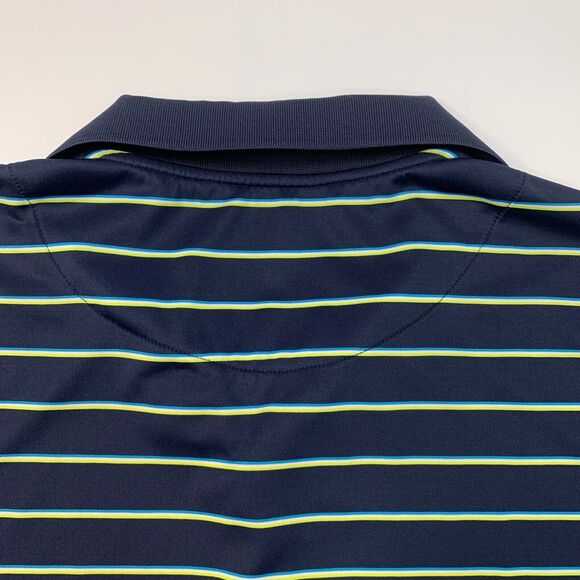 St. Andrews of Scotland Polo Shirt Mens XL Extra Large Navy Blue Striped Golf - Picture 8 of 10